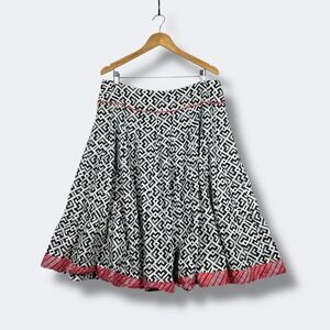 Long Tall Sally Geometric Print Midi Skirt Womens 14 Mutlicolor Boho Maximalist